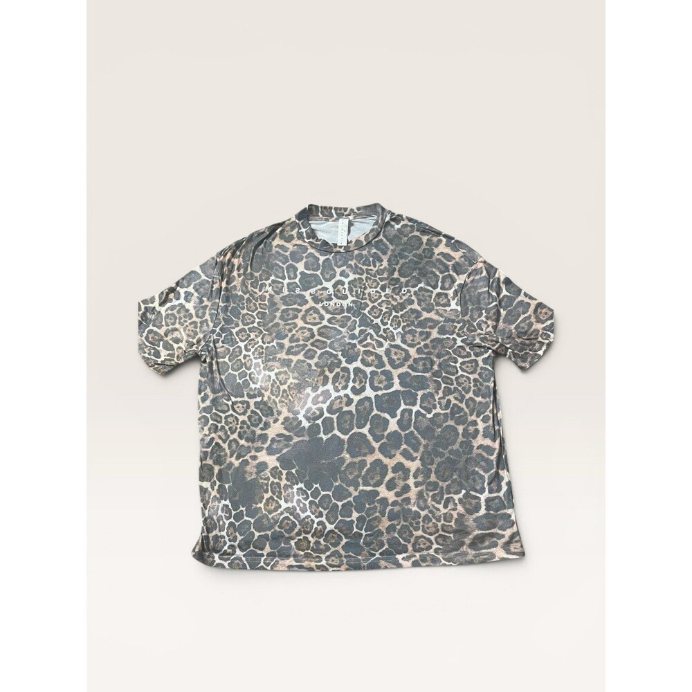 Missguided size M Leopard top oversize t shirt round neck